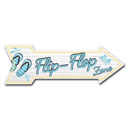 Signmission Flip Flop Zone Arrow Decal Funny Home Decor 24in Wide D-A-8-999867
